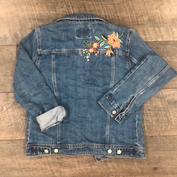 Embroidered Floral Jean Jacket OLD NAVY - Picture 5 of 8